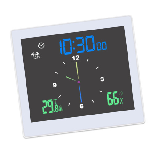 Waterproof Digital Clock Thermometer Hygrometer LCD Dual Alarms 2