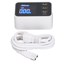 (US Plug) USB Ladegerät 3 Typ C LED 2.4A Digitalanzeige AC 100-240V US Stecker