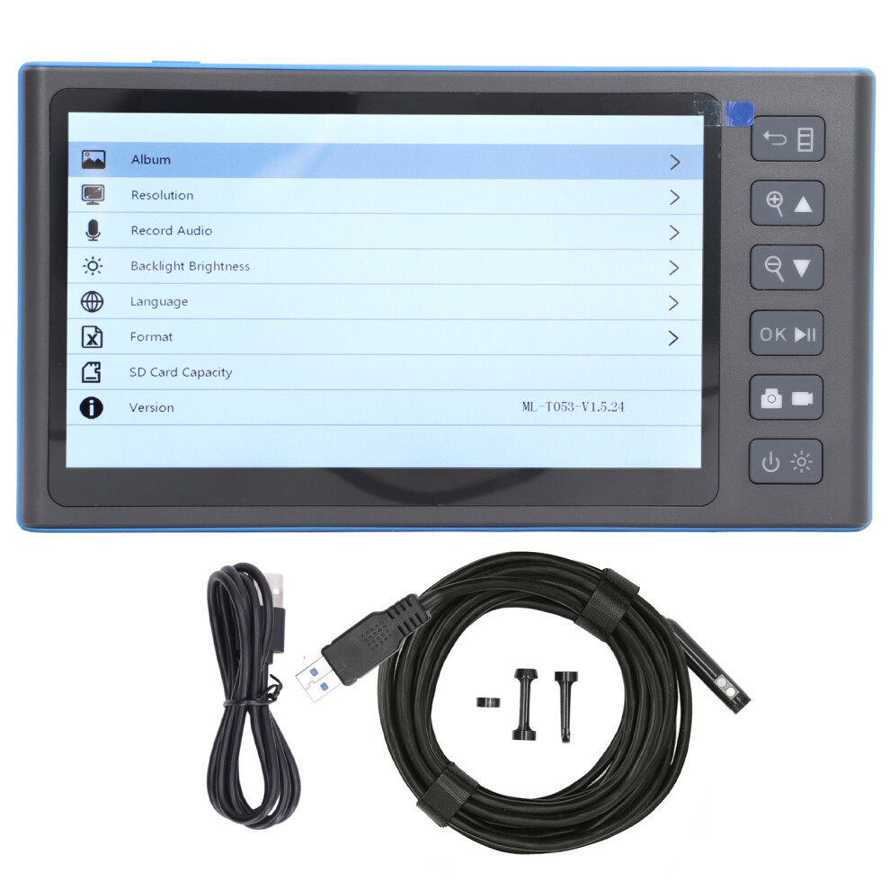 7.0In Ips Hd Display Endoscope Ip67 Dual Lens Borescope Kit Light 323163334714