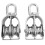 2x Doppelrollenblock M32 Edelstahl 360 drehbar 1