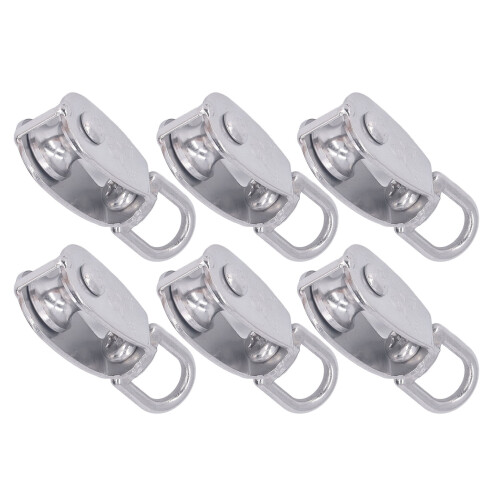 6x M15 Edelstahl-Einrollenblock rostfrei drehbar 2