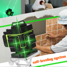 LCD Laser Level 16 Lines 3 Self-leveling Brightness Adjustable