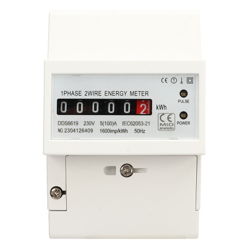 Einphasiger DIN-Schienen-Energiemessgerät 230V 5(100)A Strommonitor