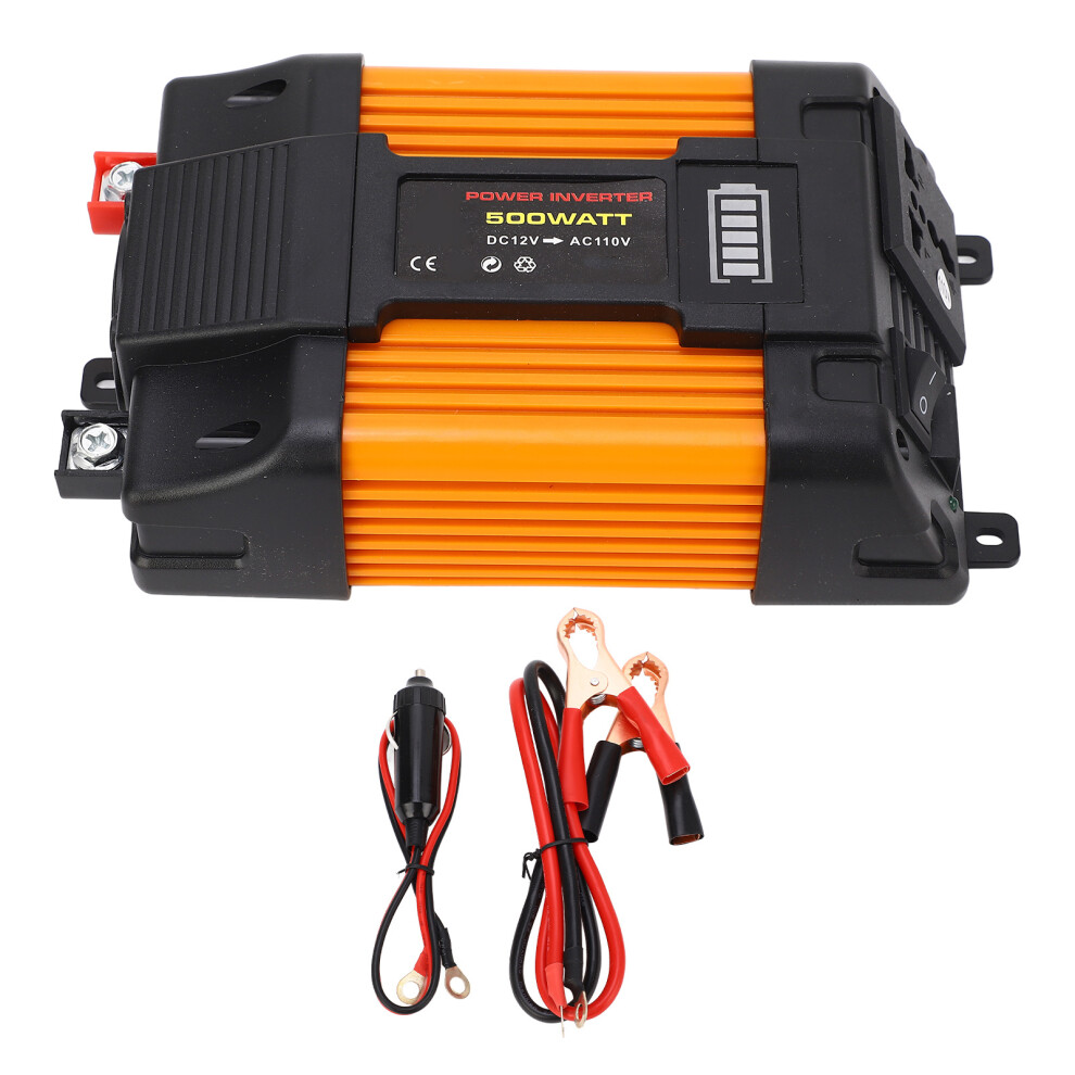 500W Inverter Dc12v To Ac110v Battery 2 Usb 1 Socket Modified Wave 323163327082