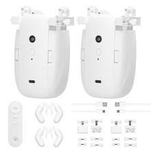 2pcs 3-in-1 Curtain Motor No Wiring Remote I-Rail U-Rail Roman