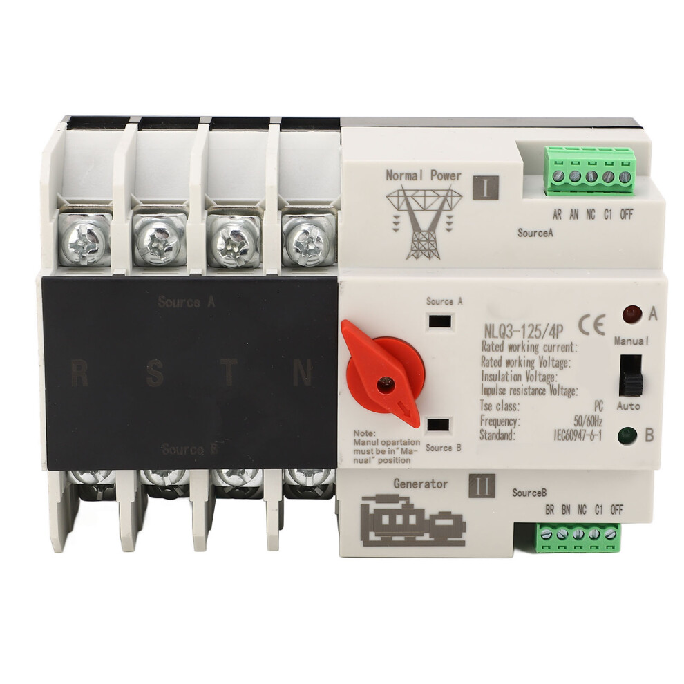Dual Power Automatic Transfer Switch 4P 110V 63A For Home Factory 323163328973