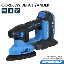 20V Cordless Random Orbit Sander Kit 10Pcs Sandpapers 2.0Ah Battery