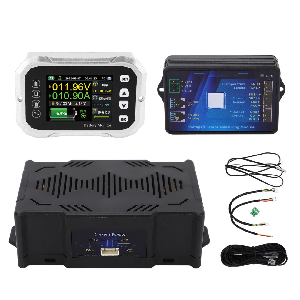 2.4In Battery Monitor Color Screen Overvoltage Buzzer Alarm 0-600A 323163331782