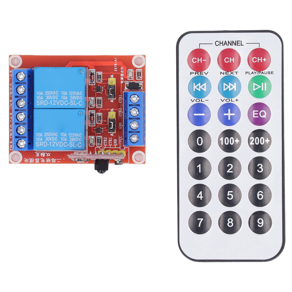 (Dc12v Operating Voltage) 2 Channel Ir Remote Switch Relay Module Dc12v 323163325514