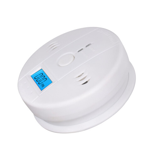 CO Alarm Blue Backlit LED Wireless 0-999PPM 1