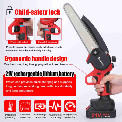 8inch Electric Chainsaw with Safety Lock for Tree Cutting
