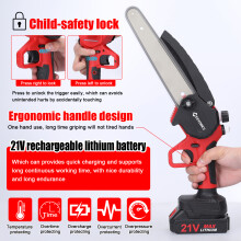 21V 8inch Portable Electric Pruning Saw with Lubrication for Garden