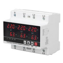 Unterspannungsschutz Hutschiene 120-300V 63A 3-phasig 3/4-Leiter