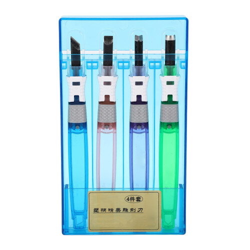 4Pcs Wood Chisel Set Alloy Steel Blades Plastic Handle
