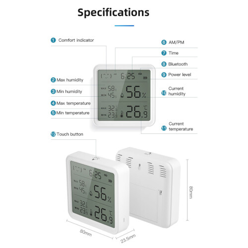 BT-WLAN-Temperatur-/Feuchtigkeits-Sensor Smart 2