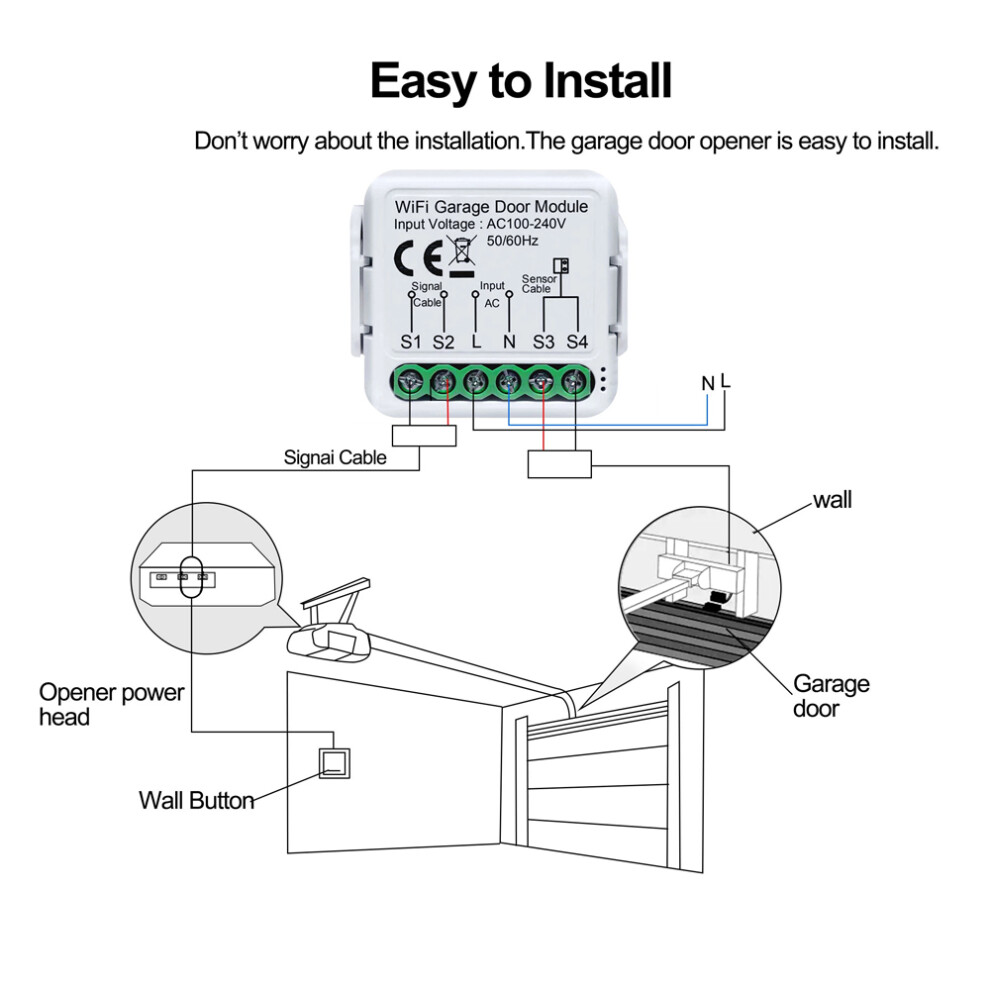 Tuya Wifi Garage Door Opener App Control Alexa Compatible 323163318578