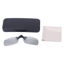 (Black Gray) Polarisierte Metallrandlose Clip-On-Sonnenbrille Schwarz/Grau