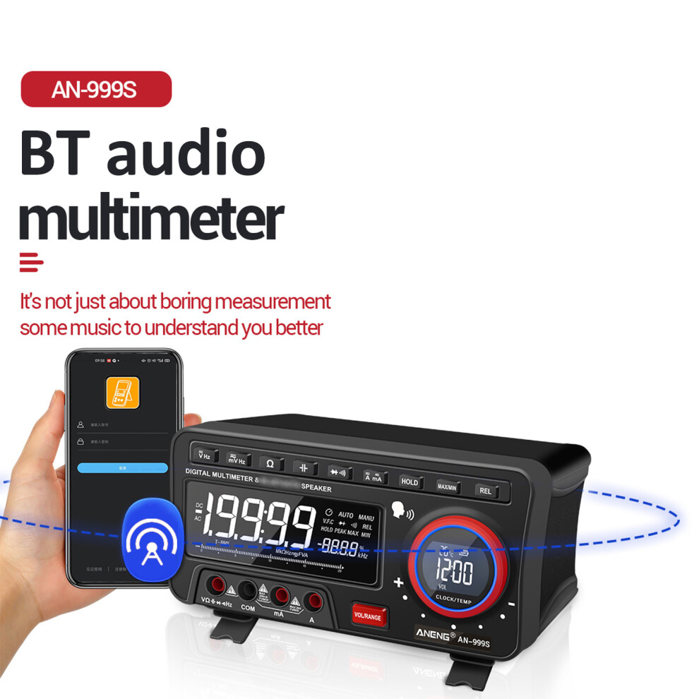 Aneng 2-In-1 Bt Speaker Multimeter 19999 Counts True-Rms Auto-Ranging 323163331553