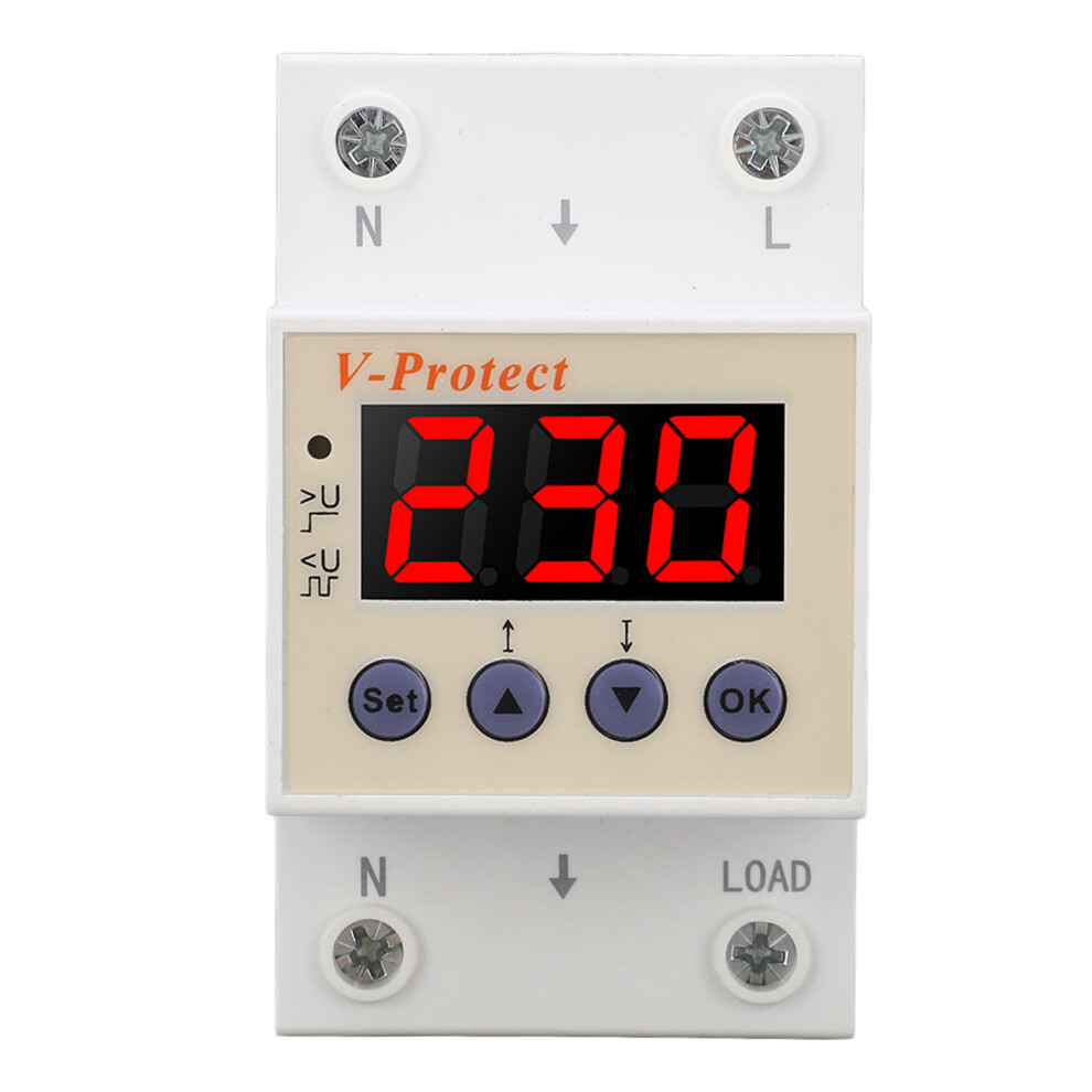 (63A) Over Under Voltage Protector Ac220v 63A Self Resetting Adjustable 323163340265