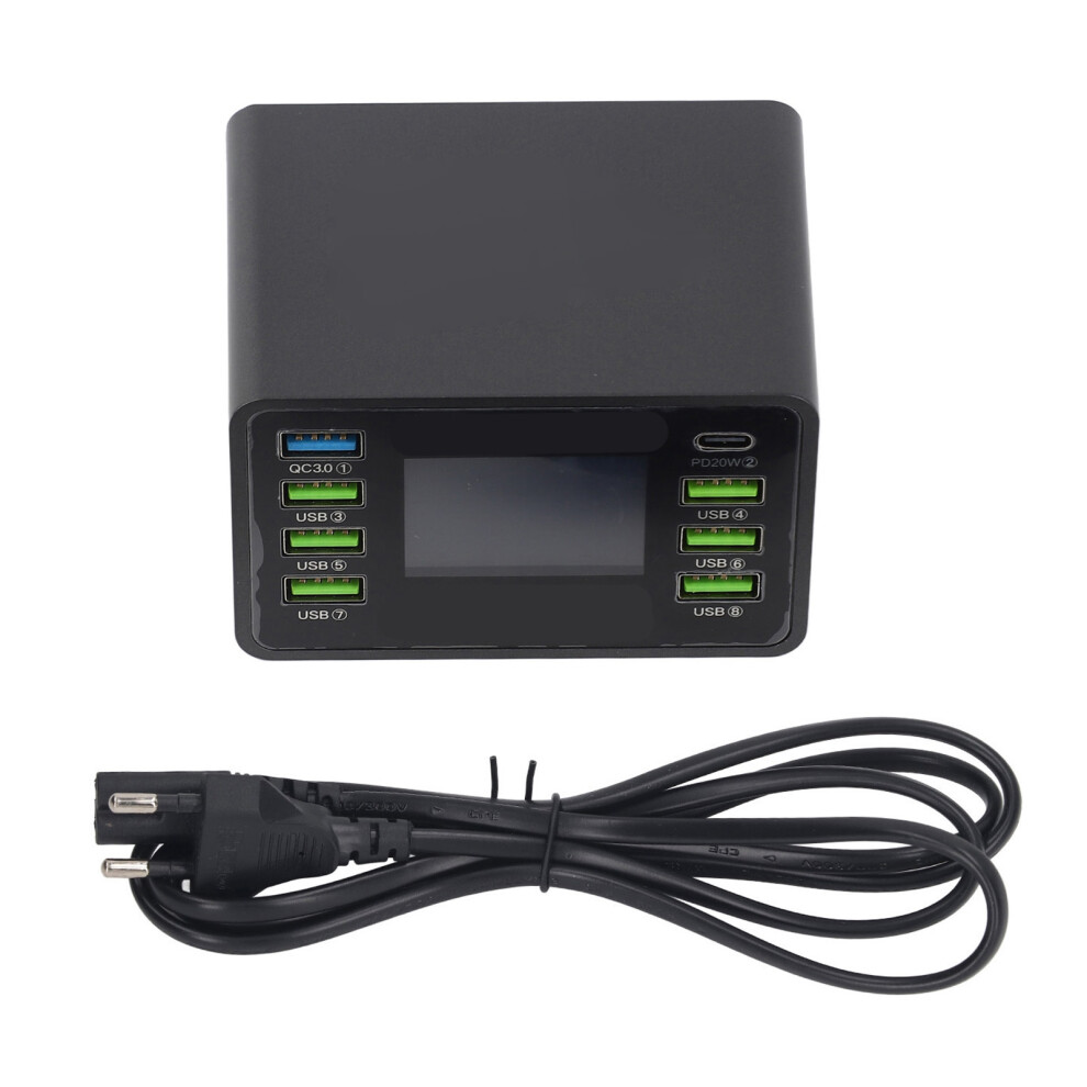(Us Plug) 50W 8-Port Usb Charger Qc3.0 Pd Fast Charging Eu Plug 323163317847