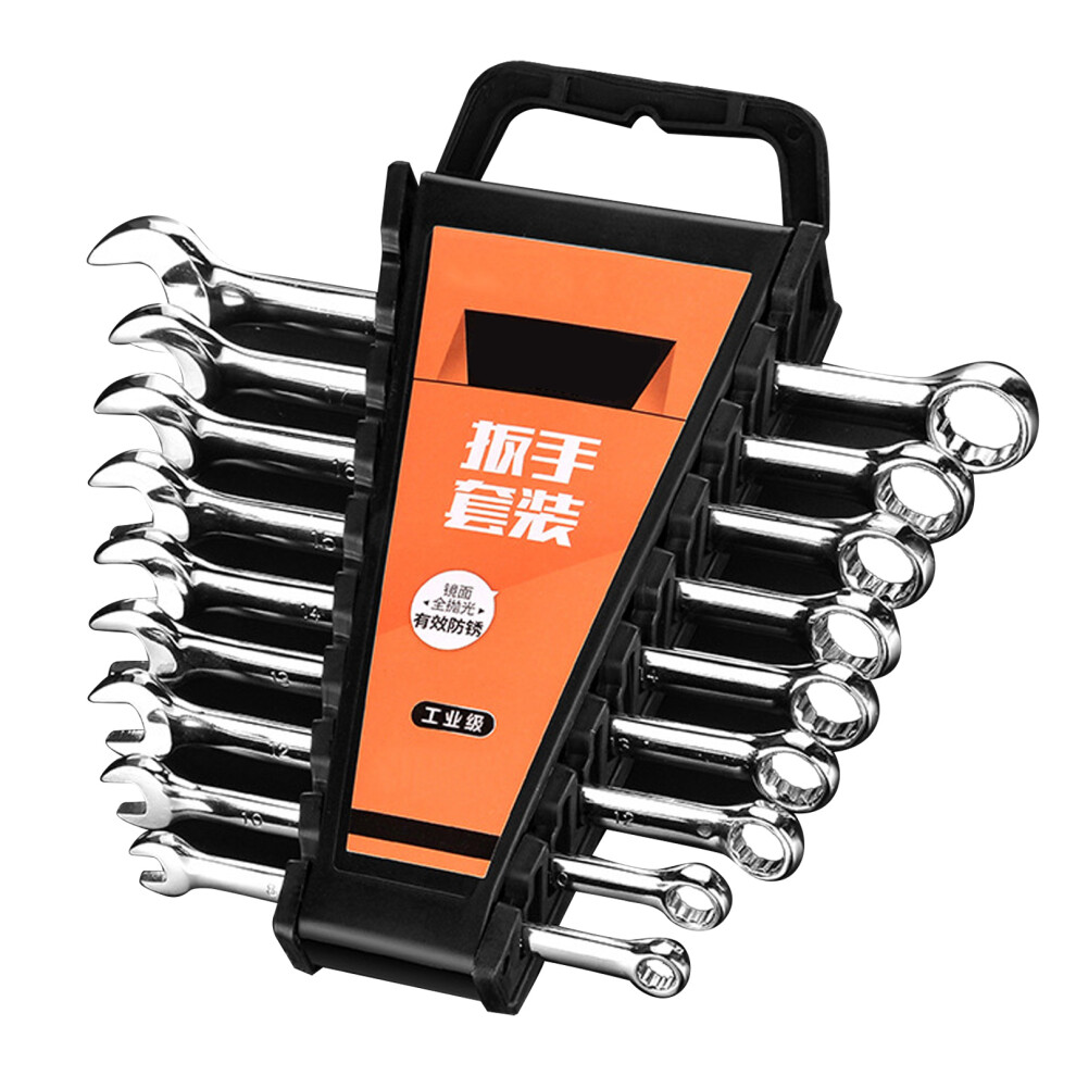 9Pcs Ratchet Wrench Set Crv 2 Use 8-19Mm Opening 323163332581