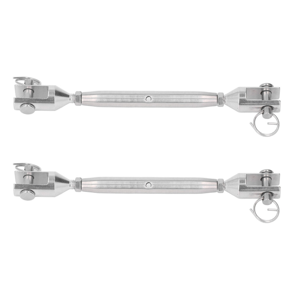 2Pcs M8 Stainless Steel Turnbuckle Wire Rope Tensioner Marine Rigging 323163343334