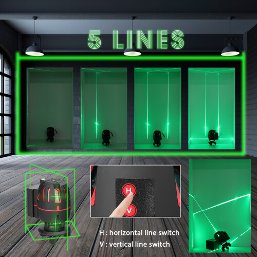 5-Laser-Nivelliergerät 3 Selbstnivellierend Akku Lithium 1