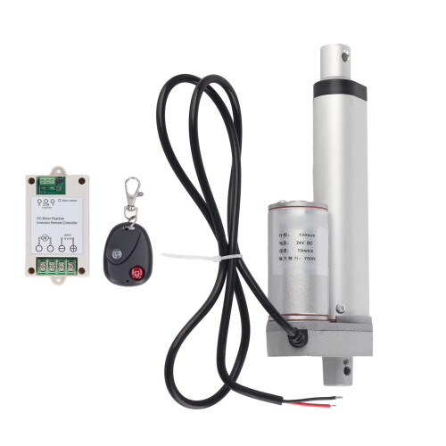 (Avec contrôleur et télécommande) Elektrischer Linearaktuator 100mm 750N 24V mit Controller