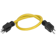 (Yellow 55cm/21.7in) 12AWG Verlängerungskabel 5-15P auf 5-15P PVC Messing
