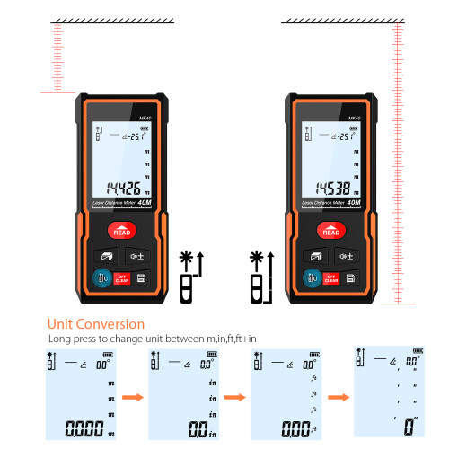 Handlaser-Entfernungsmesser 40m hochpräzise LCD 2
