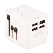 (3USB and TYPE C White) Universal-Reiseadapter internationaler Stecker Mehrfach