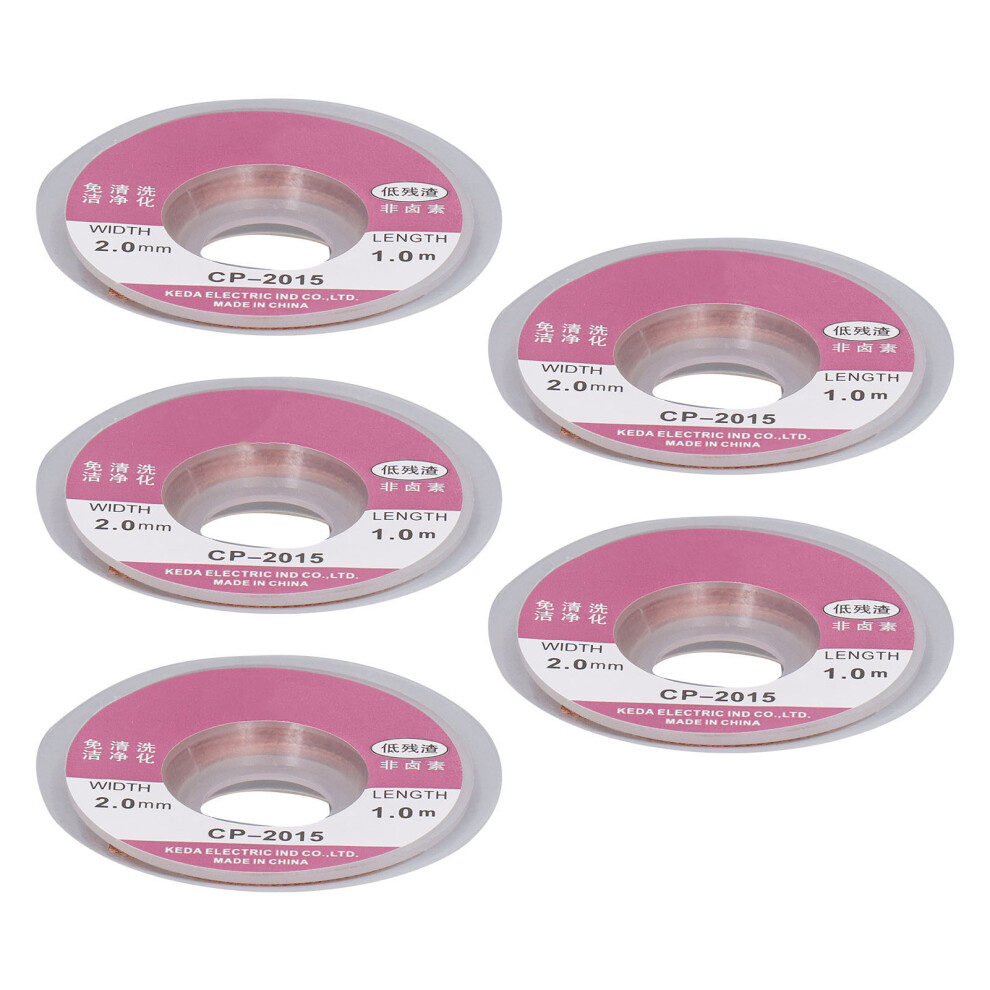 5Pcs Solder Wick Fast Heat Transmission Copper Welding Wick 1M 323163337067