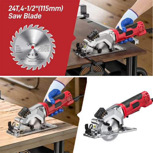 Mini-Kreissäge 4,8A 4,5 Zoll Laser Holz 1