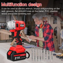 21V 2in1 Electric Drill Wrench Set High Torque Rotation Adjustment