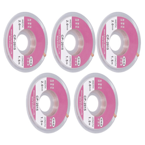 5Pcs Tin Solder Wick Low Residue Fast Absorption 2