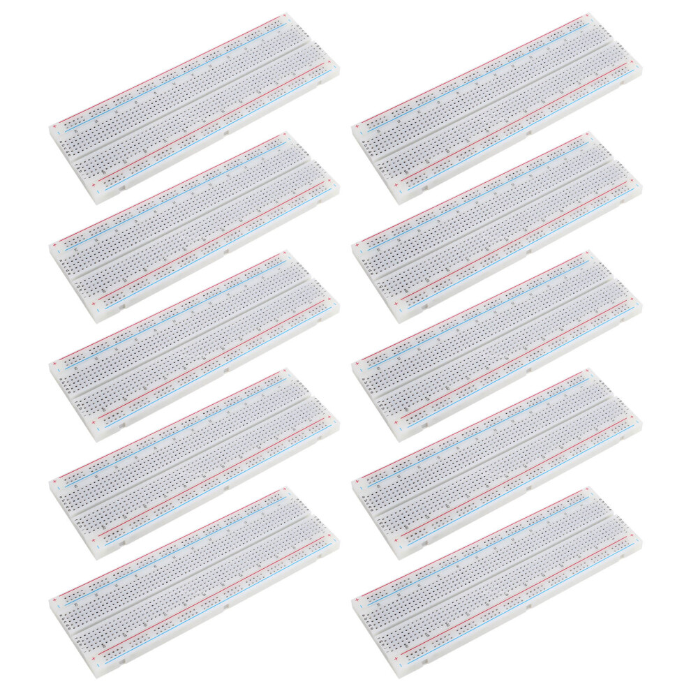 10Pcs Solderless Breadboard Abs 830 Points 5.6X16.5x0.85cm 323163338125