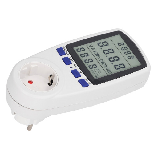 Stromverbrauchsmesser LCD Blauhintergrund Steckdose 1