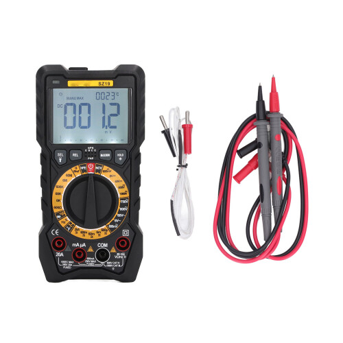 (Black) Multimeter Digital LED Großes Display Alarm Schwarz