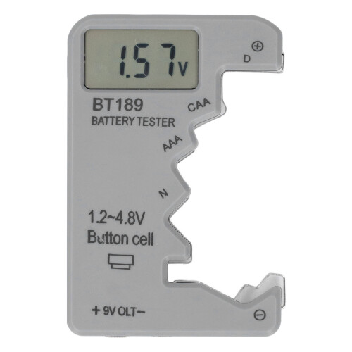 Digitaler Batterietester LCD Universal Grau ABS-Gehäuse