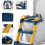 Foldable Potty Training Seat with Step Stool 2-Level Adjustable Height 2