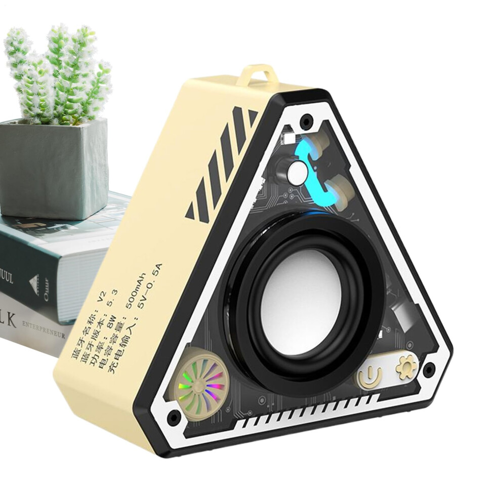 Small Portable Speaker Outdoor System, Desktop Bass Audio Amplifier Stereo Boombox, Rechargeable For Pool Event Yellow 9354506422523