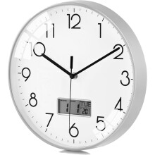 Silent LCD Digital Wall Clock with Date & Temp