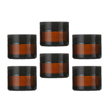 6St Leere Glasflaschen Für Creme Make-up Kosmetik Schwarz 50ml