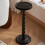 Small Drink Pedestal Side Table Solid Wood Retro Round Table With Spherical Roman Columns Mini Table For Spaces Black 1