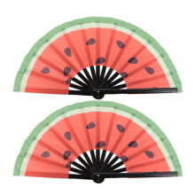 2Stk Handheld Fan Wassermelone Faltend Japanisch Groß Bühnenfan