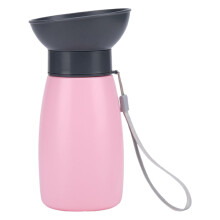 Dog Water Bottle 600ML Capacity Leak-Proof Dispenser Pet Drinking Container For Walking Outdoor Road Trip Pink