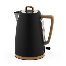 GEEPAS 1.7L Electric Kettle NordiQ Design | 3000W Rapid Boil Stainless Steel Jug Kettle Matte Finish with Wood Accents | Auto Shut Off