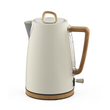 GEEPAS 1.7L Electric Kettle NordiQ Design | 3000W Rapid Boil Stainless Steel Jug Kettle Matte Finish with Wood Accents | Auto Shut Off