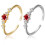 2Stk. Ringe Edelsteinringe Eheringe Schmuck Verlobungsringe 1