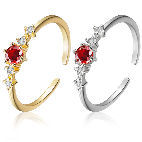 2Stk. Ringe Edelsteinringe Eheringe Schmuck Verlobungsringe